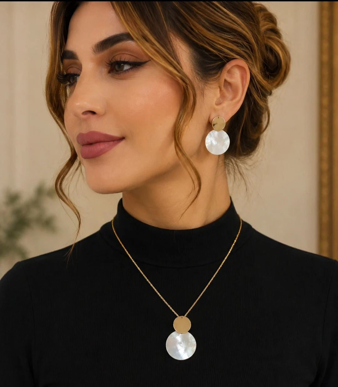 نیم ست صدف سفید