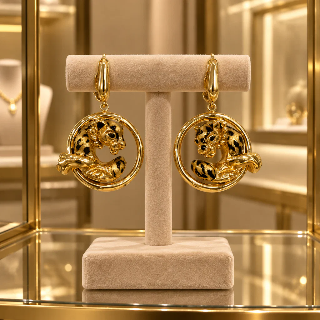 گوشواره 18 عیار ترک پنتر